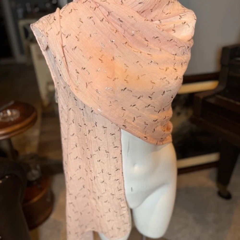 Morgan de Toi Light Pink Scarf with Delicate Patterns